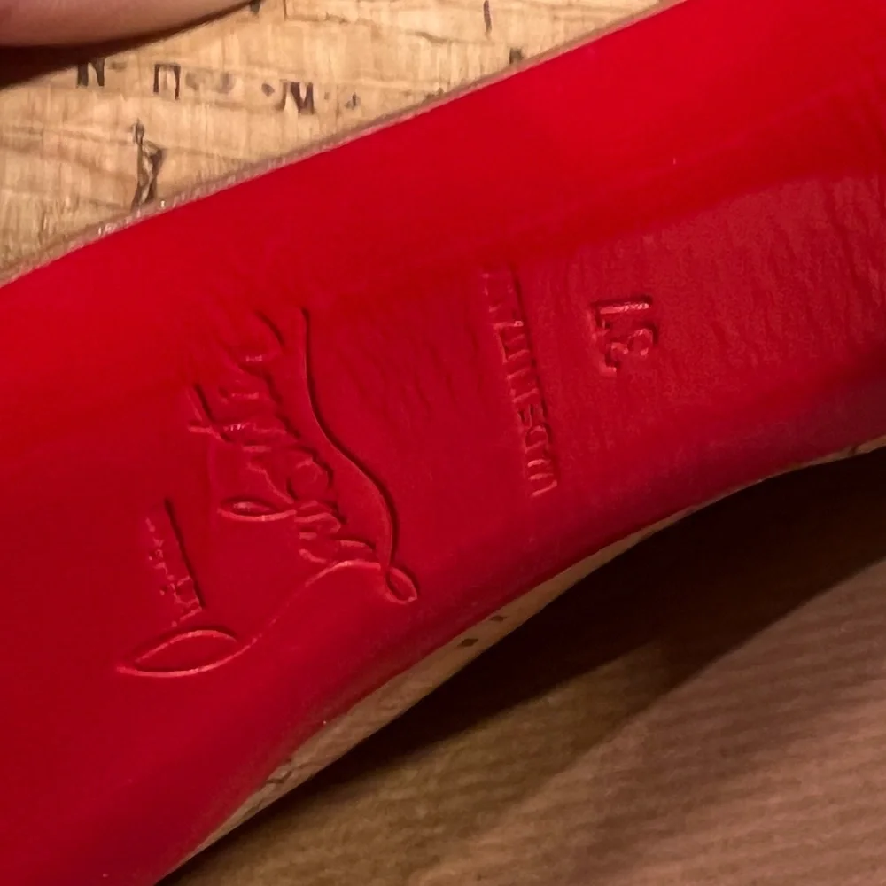 100 Authentic Christian Louboutin Cork Slingback sz 37 - Picture 5 of 7